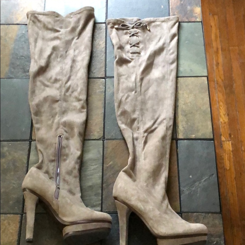Jennifer Lopez thigh high stiletto leather boots